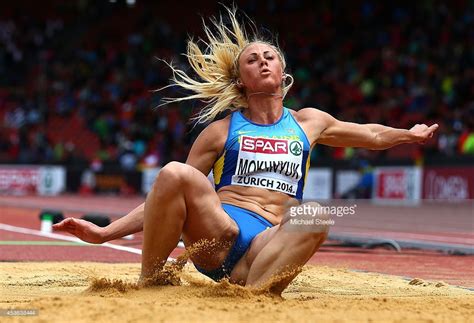 Anastasiya Mokhnyuk Of Ukraine Competes In The Womens Heptathlon Long