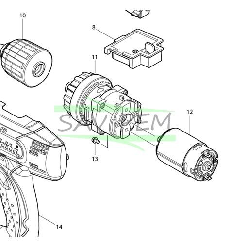 Moteur Perceuse Visseuse MAKITA BDF343 6280D