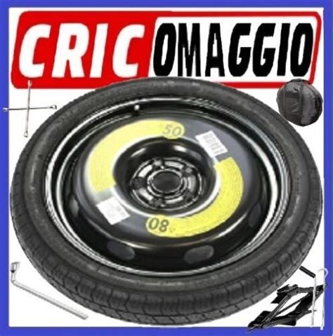 Ruotino Toyota Yaris 5 Fori Ruota Di Scorta Kit Cric Chiave Sacca