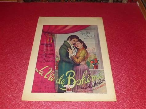 Cinema Affiche Originale Belge Signed La Vie De Boheme Marcel L Herbier 1945 Eur 199 00