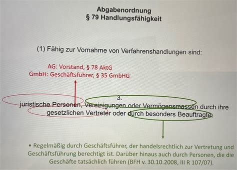 Steuerrechtsfähigkeit Handlungsfähigkeit Handlungspflicht LT 2 AO