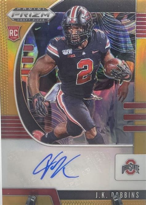 JK Dobbins 2020 Prizm Draft Picks 114 Autographs Neon Orange 149