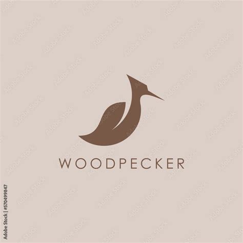 woodpecker symbolism   bold  unique logo design stock vector