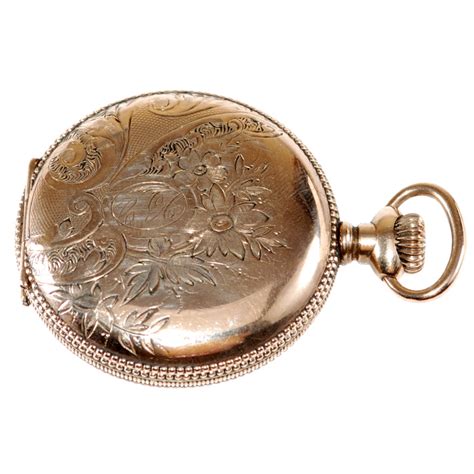 Elgin 0s Ladies Pocket Watch In Gold Filled Wadsworth Hunting Case Collect