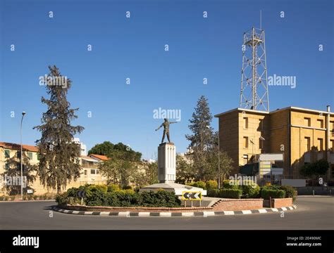 Markos Drakos Statue At Markos Drakos Square In Nicosia Cyprus Stock