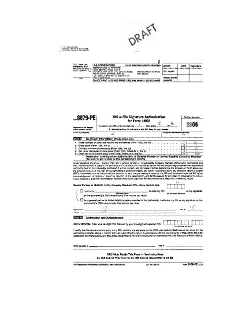 Fillable Online Form 8879 Pe Irs E File Signature Authorization For