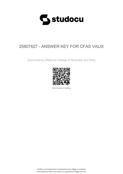 25807627 Answer Key For Cfasff Valix Pdf