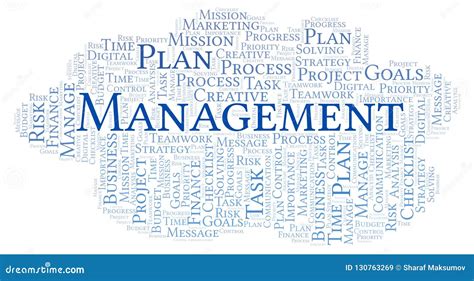 Management Word Cloud Made With Text Only Stock Illustration