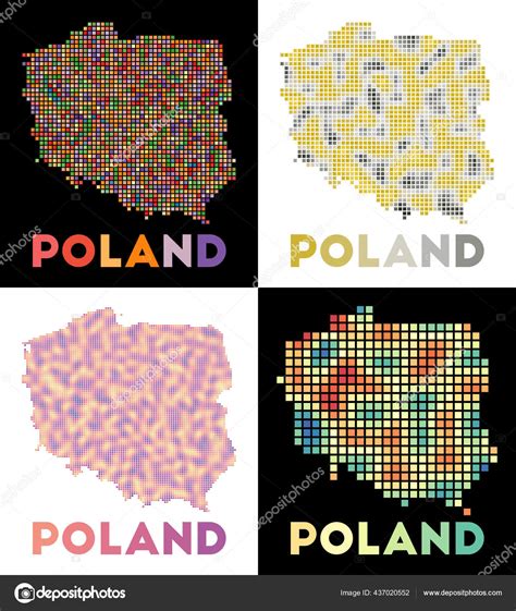 Poland map Collection of map of Poland in dotted style Borders of the country filled with Stock ...