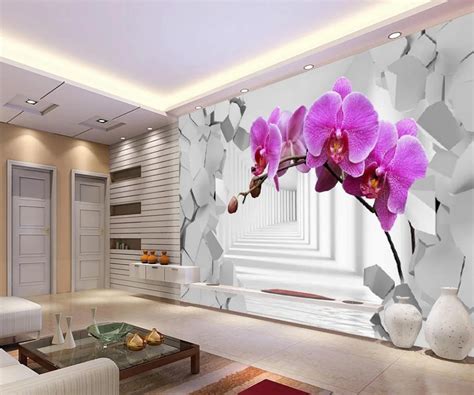 Custom Photo Wallpaper Large 3d Stereo Romantic 3d Flower Wallpaper Murals Wallpapers Room Sofa