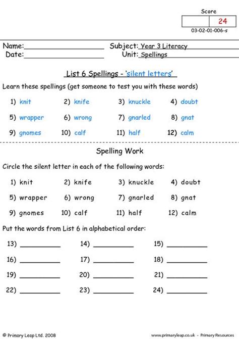 Year 3 English Worksheets Australia