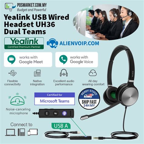 Yealink Uh36 Dual Teams Usb Wired Headset With Mic Shopee Malaysia