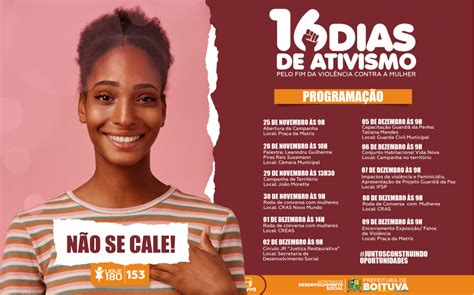 Campanha 16 Dias De Ativismo Prefeitura De Boituva