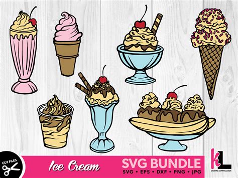 Ice Cream Svg Bundle Sundae Svg Dessert Svg Food Clipart Etsy Uk Sexiz Pix