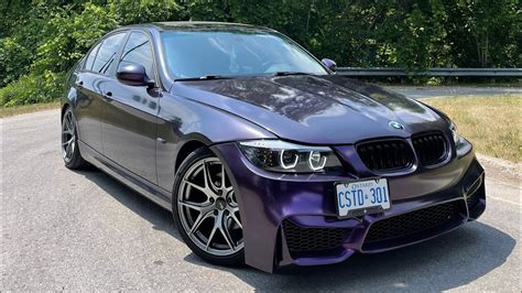 E90 BMW WITH M4 BUMPER WRAPPED IN MIDNIGHT PURPLE YouTube