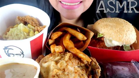 Asmr Kfc Party Red Hot Zinger Chicken Fries Mashed Potato Eating