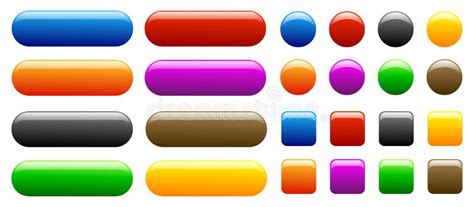 Set Buttons in Different Style and Colors - Vector Stock Illustration ...