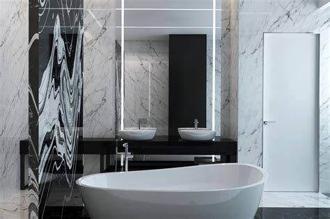 Contrast design of bathroom OKO tower on Behance