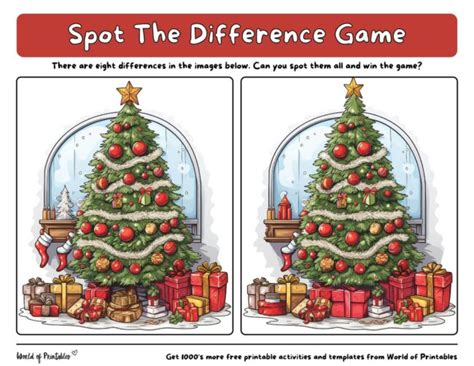 Christmas Spot The Difference Games World Of Printables