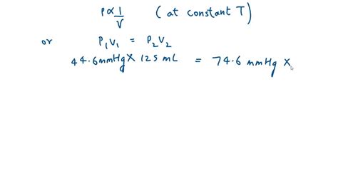 Solved Sample Of Coz Gas Has Pressure Of 446 Mm Hg In A 125 Ml Flask