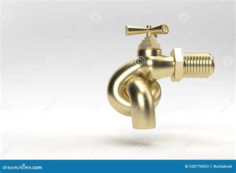 3d Render Chrome Tap With A Water Stream Isolated On White 3d