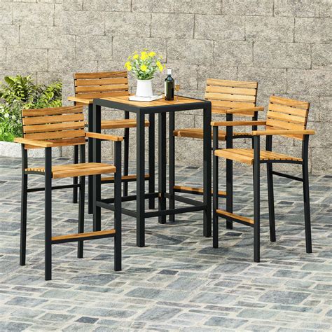 17 Stories Belniak 28.5" Teak Patio Bar Stool & Reviews - Wayfair Canada