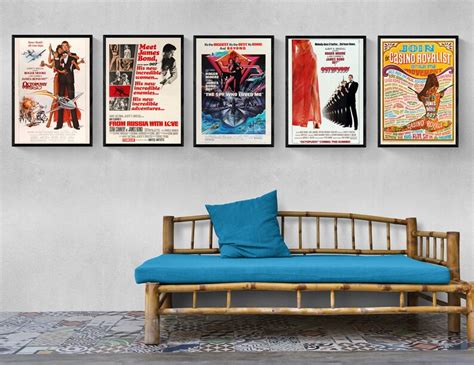 James Bond Vintage Movie Posters Pack Movie Wall High - Etsy