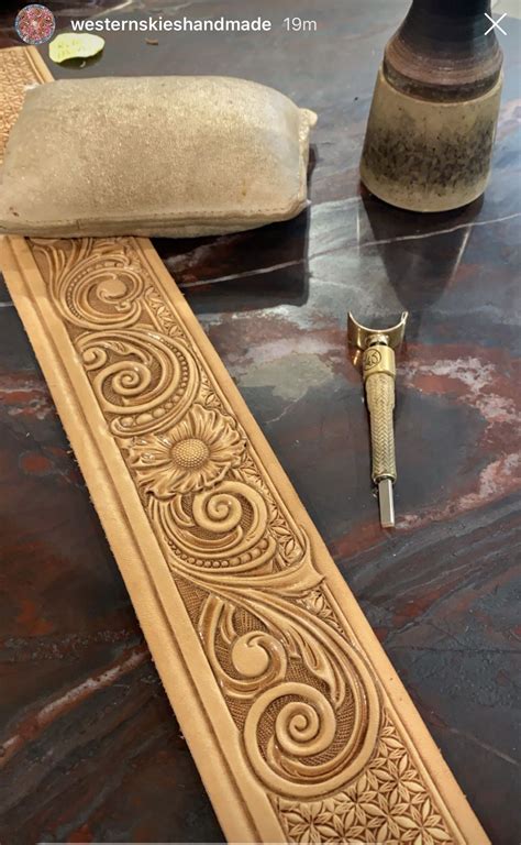 Tooled Leather Belts Leather Art Western Leather Leather Design