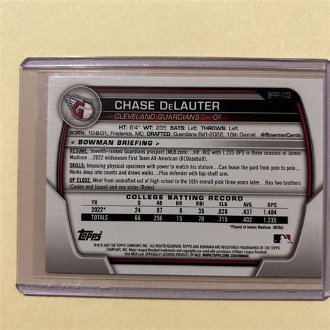 Chase Delauter Bowman St Edition Sky Blue Foil Parallel Bppf