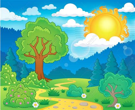 Dibujos Animados Verano Afueras Paisaje Natural Vector Material Png Imágenes Gratis Lovepik