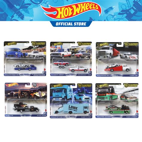 Hot Wheels 1 64 Scale Team Transport Truck Race Car 2 Pack Assorted Shopee Singapore