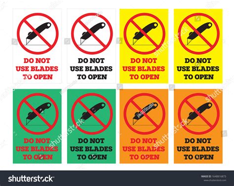 Do Not Use Blades Open Sticker Stock Vector Royalty Free