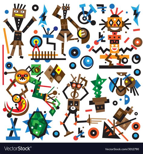 Robots Icons Set Royalty Free Vector Image Vectorstock