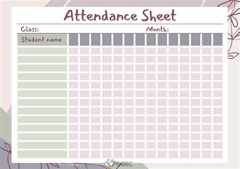 Attendance Sheet Template 1 Attendance Sheet Template Attendance ...