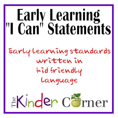 Kindergarten I Can Statements Alberta Curriculum 4