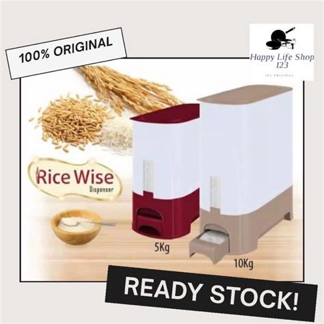 Jual Rice Box Big ROVEGA Tempat Penyimpananan Beras 10kg 5kg Shopee