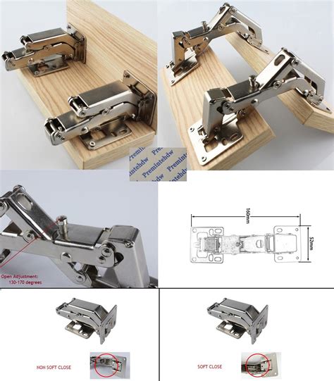 2Pcs Lot Face Mount Concealed 130 165 170 Degrees Hinge Open Non