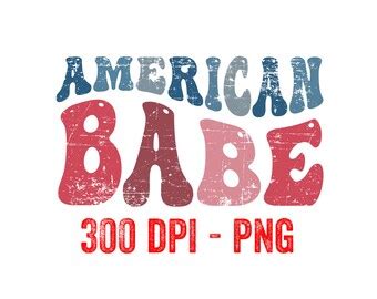 Retro American Babe Png Groovy American Png 4th Of July Png American Png Retro Png Vintage