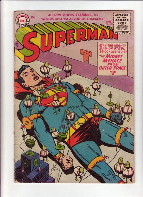 Superman 102 G 1956 Dc Comic Midget Menace From Outer Space 1758425959