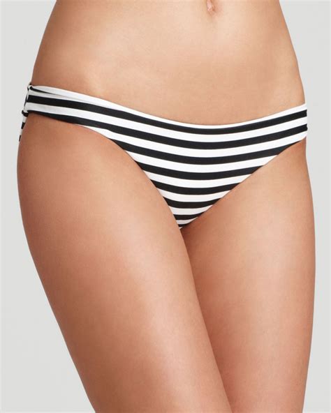 Mikoh Swimwear Zuma Full Coverage Bikini Bottom In Black Swell Lines