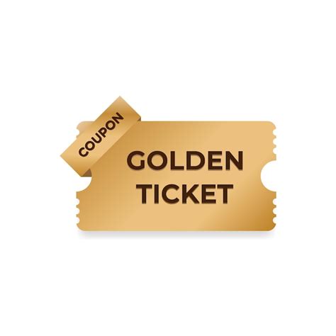 Premium Vector Golden Ticket Coupon Template Vector Illustration