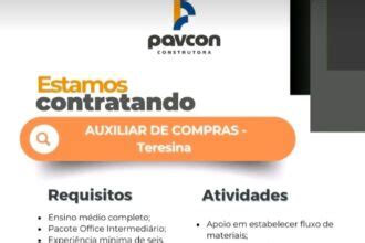 Pavcon Construtora Est Vagas Para Auxiliar De Compras Auxiliar De