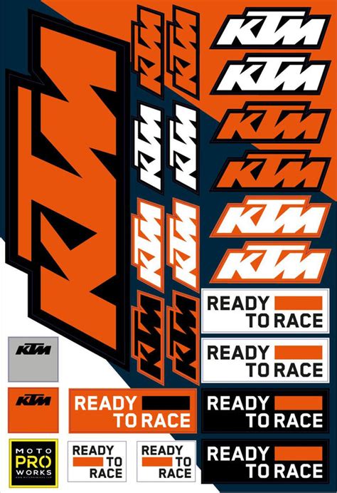 Ktm Sticker Sheets Ktm Motoproworks Decals And Bike Graphic Kit