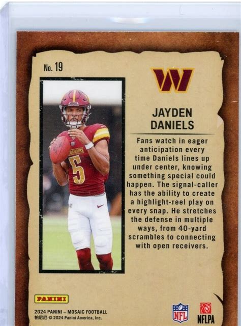 2024 Jayden Daniels Panini Mosaic Football Notoriety Prizm 19