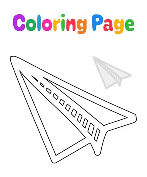 Dibujo para colorear con avión de papel para niños | Vector Premium