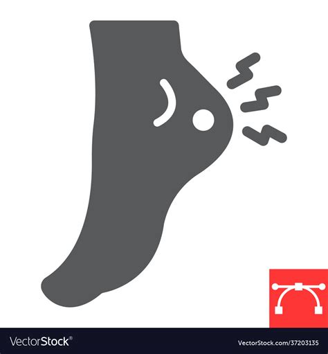 Heel Pain Glyph Icon Painful And Illness Foot Vector Image