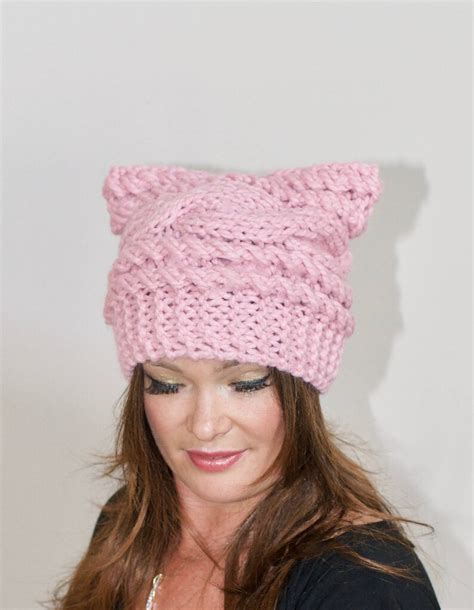 Cat Hat Pussy Hat Cat Ears Beanie Cat Ears Hat Choose Color Etsy