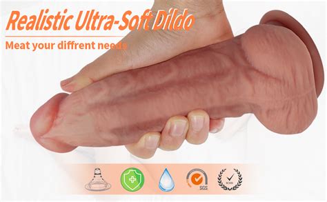 Amazon Sex Toy For Women 7 Inch Realistic Silicone Dildo Body Safe Material Strong Suction