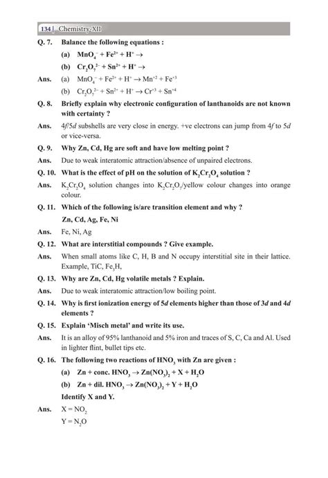 D And F Block Elements Notes For Class 12 Chemistry Pdf Oneedu24