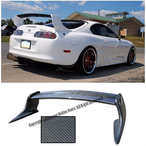 For 93 98 Toyota Supra Trs Style Carbon Fiber Rear Trunk Lid Wing Lip